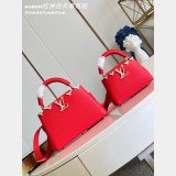 Louis Vuitton Red White Mother-of-pearl Crown Capucines High Quality M48865 Bag