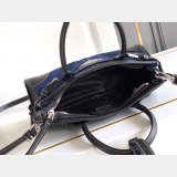 Prada Bonnie small denim and leather handbag 1BA486
