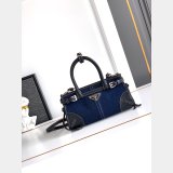 Prada Bonnie small denim and leather handbag 1BA486