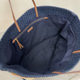 TOP MIU MIU Raffia-effect woven tote bag 5BG228