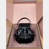 MIU MIU Crackle-finish cowhide Leather backpack Medium 5BZ043