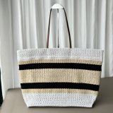 TOP MIU MIU Raffia-effect woven tote bag 5BG228