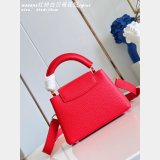 Louis Vuitton Red White Mother-of-pearl Crown Capucines High Quality M48865 Bag