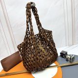 YSL ICARE medium in wood beads in Brown