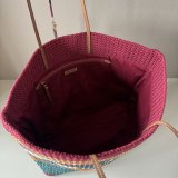 TOP MIU MIU Raffia-effect woven tote bag 5BG228