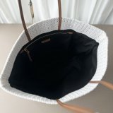 TOP MIU MIU Raffia-effect woven tote bag 5BG228