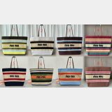 TOP MIU MIU Raffia-effect woven tote bag 5BG228