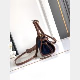 Prada Bonnie small denim and leather handbag 1BA486