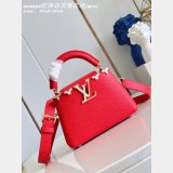 Louis Vuitton Red White Mother-of-pearl Crown Capucines High Quality M48865 Bag