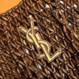 YSL ICARE medium in wood beads in Brown