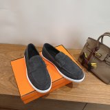Hermes Job loafer women and Men suede shoes