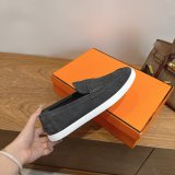 Hermes Job loafer women and Men suede shoes