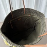 TOP MIU MIU Raffia-effect woven tote bag 5BG228