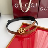 Replica Luxury Gucci Reversible thin belt 2.0CM