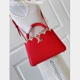 Louis Vuitton Red White Mother-of-pearl Crown Capucines High Quality M48865 Bag