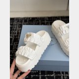 Prada Matelasse nappa leather flatform slides