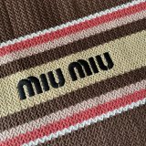 TOP MIU MIU Raffia-effect woven tote bag 5BG228