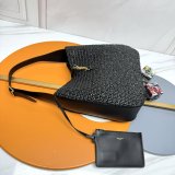 Saint Laurent ROSE HOBO Raffia Bag 30cm