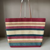 TOP MIU MIU Raffia-effect woven tote bag 5BG228