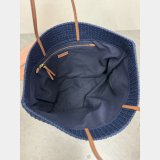 TOP MIU MIU Raffia-effect woven tote bag 5BG228