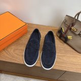 Hermes Job loafer women and Men suede shoes
