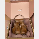 MIU MIU Crackle-finish cowhide Leather backpack Medium 5BZ043