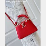 Louis Vuitton Red White Mother-of-pearl Crown Capucines High Quality M48865 Bag
