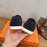 Hermes Job loafer women and Men suede shoes