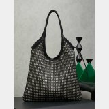MIU MIU Ivy raffia-effect and linen bag