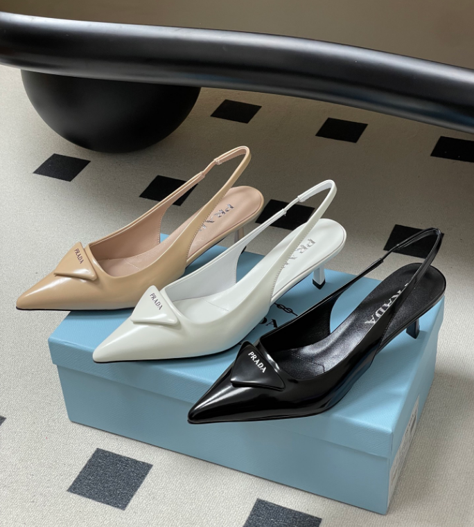 prada Brushed leather slingback pumps